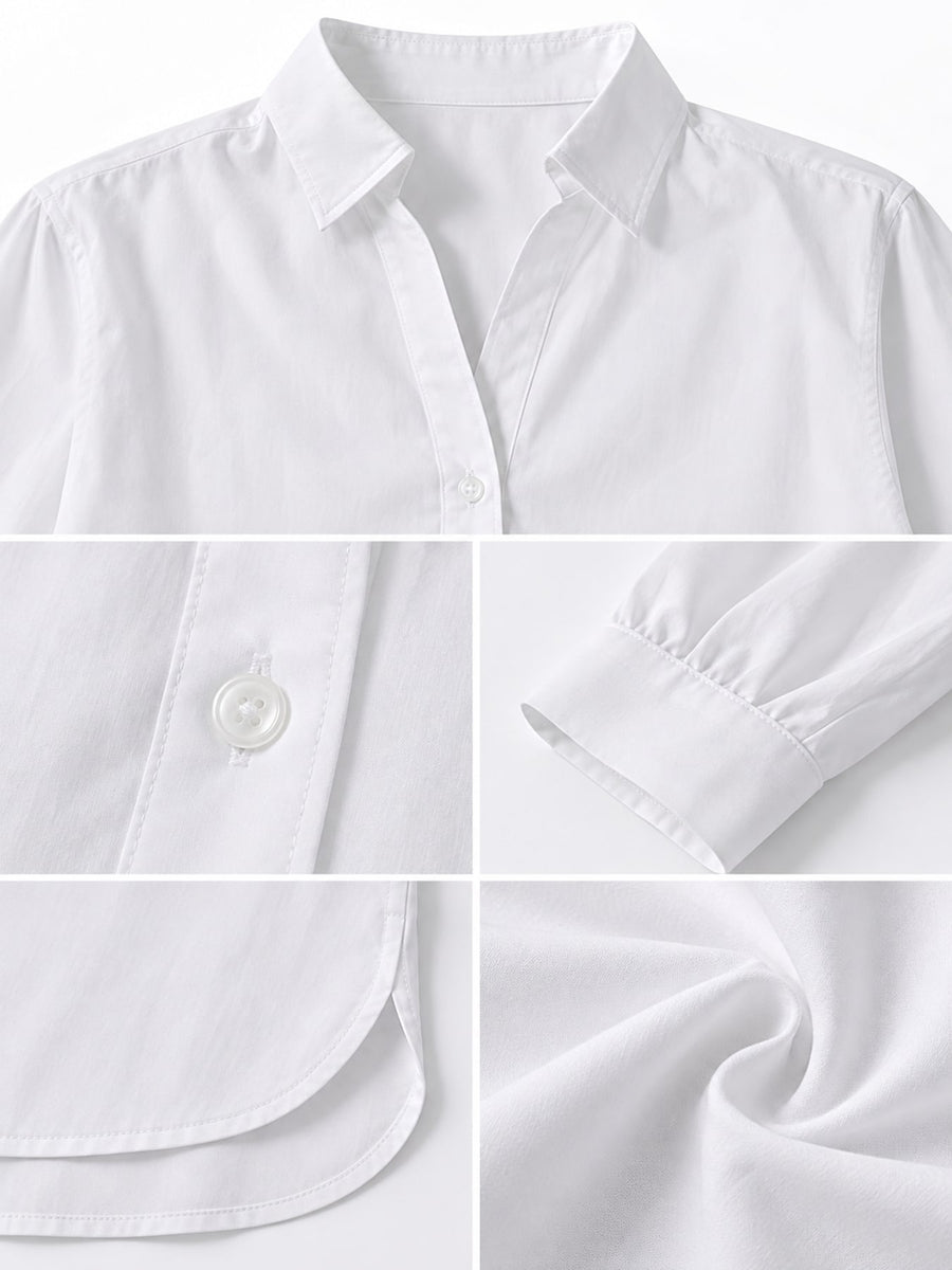 minimalist button-down shirt in Purple with collared