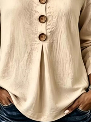 classic blouse in Light Blue with collared
