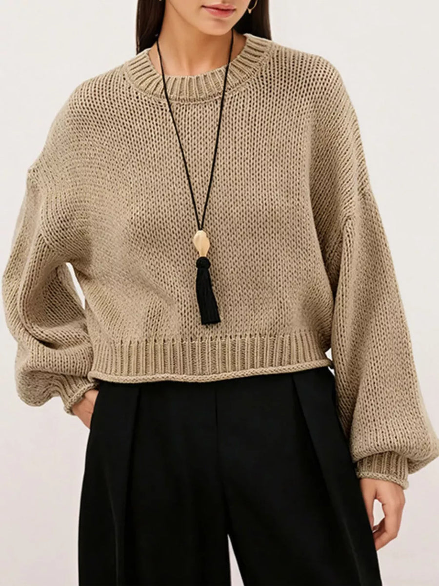 Oversized Chunky Knit Sweater in Apricot with oversized