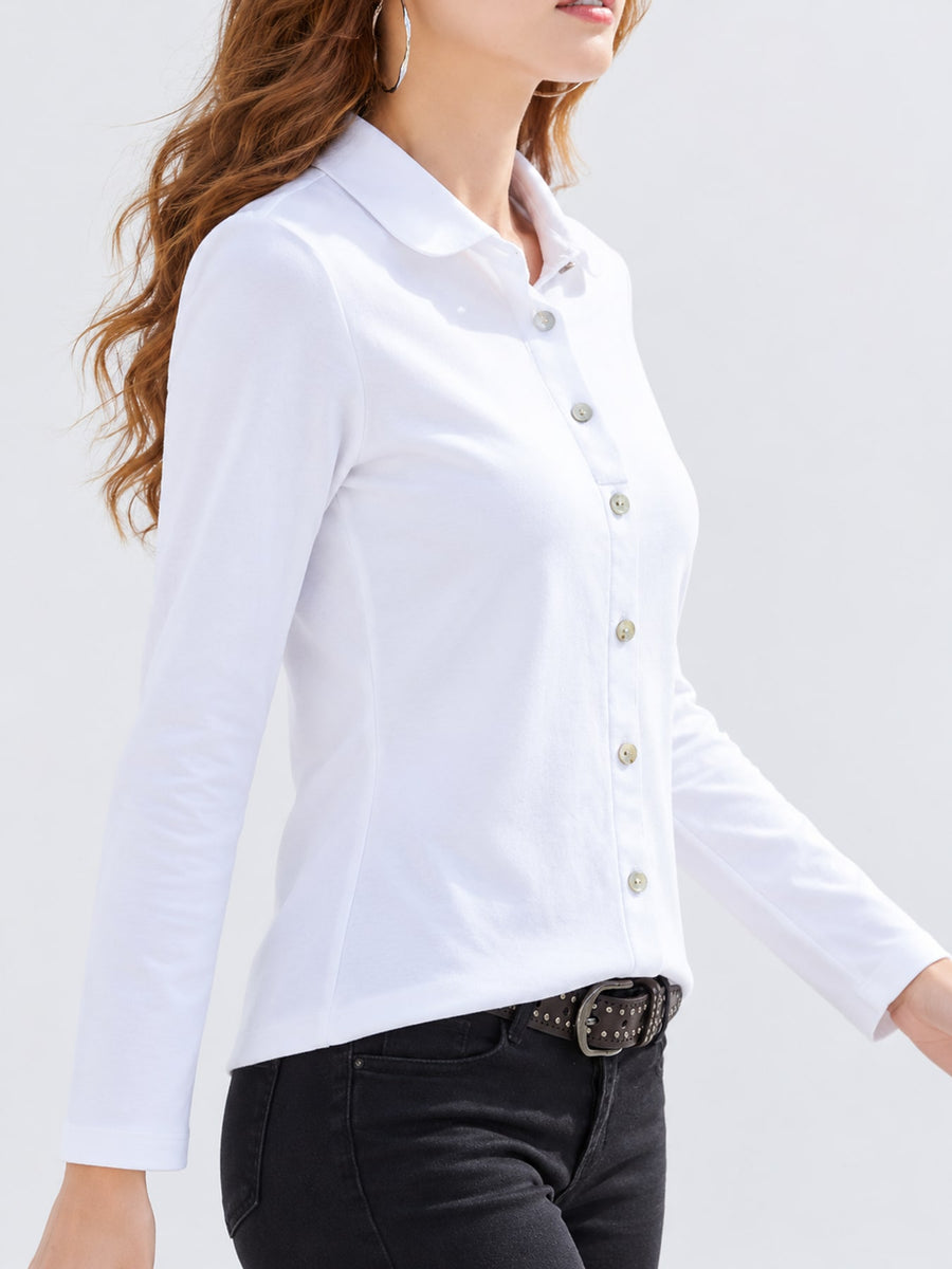 classic button-down shirt in Dark Gray with collared