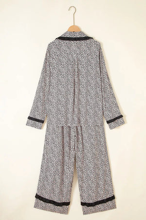 classic pajama set in Coffee Brown with collared