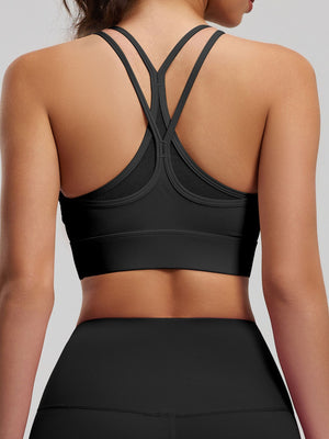 sports bra in White with scoop neck and sleeveless