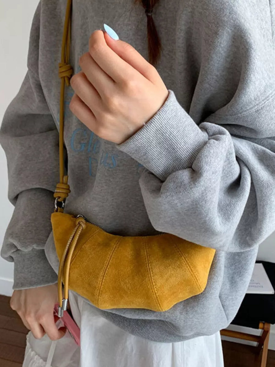 Yellow with Spaghetti Strap Crossbody Bag in Yellow