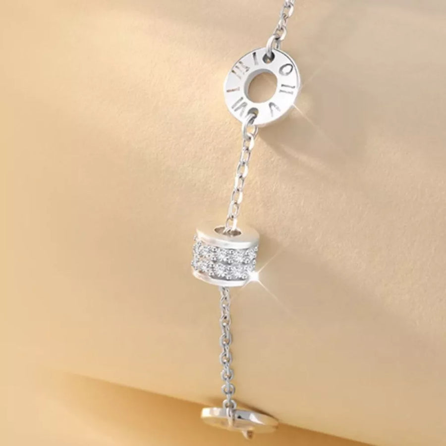 silver bracelet with wrist-length and lobster clasp
