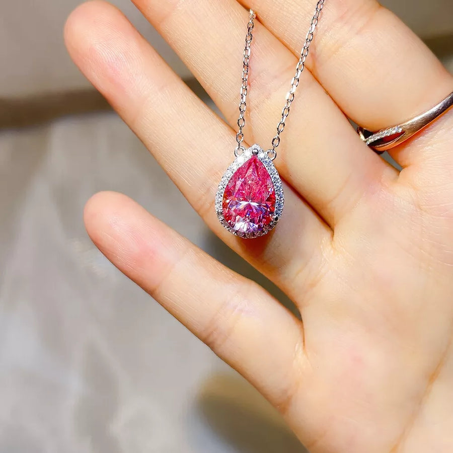 Sterling Silver Moissanite Pendant Necklace option 3