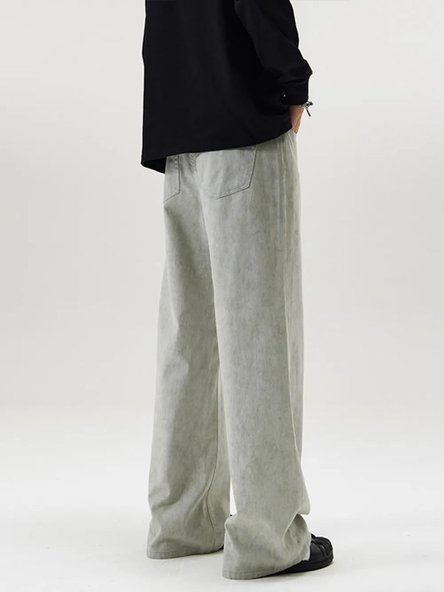 Men's Full Size Wide Leg Pants in Gray