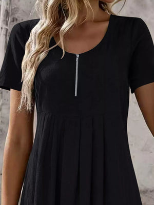 modern A-line dress in Khaki with round neck