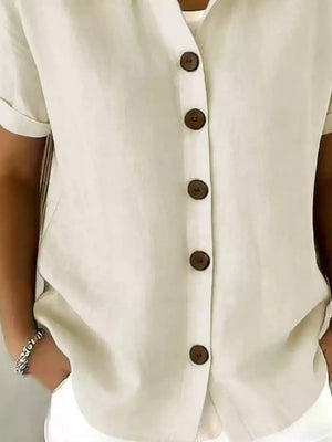Full Size Button Up Short Sleeve Shirt in Army Green, view 13