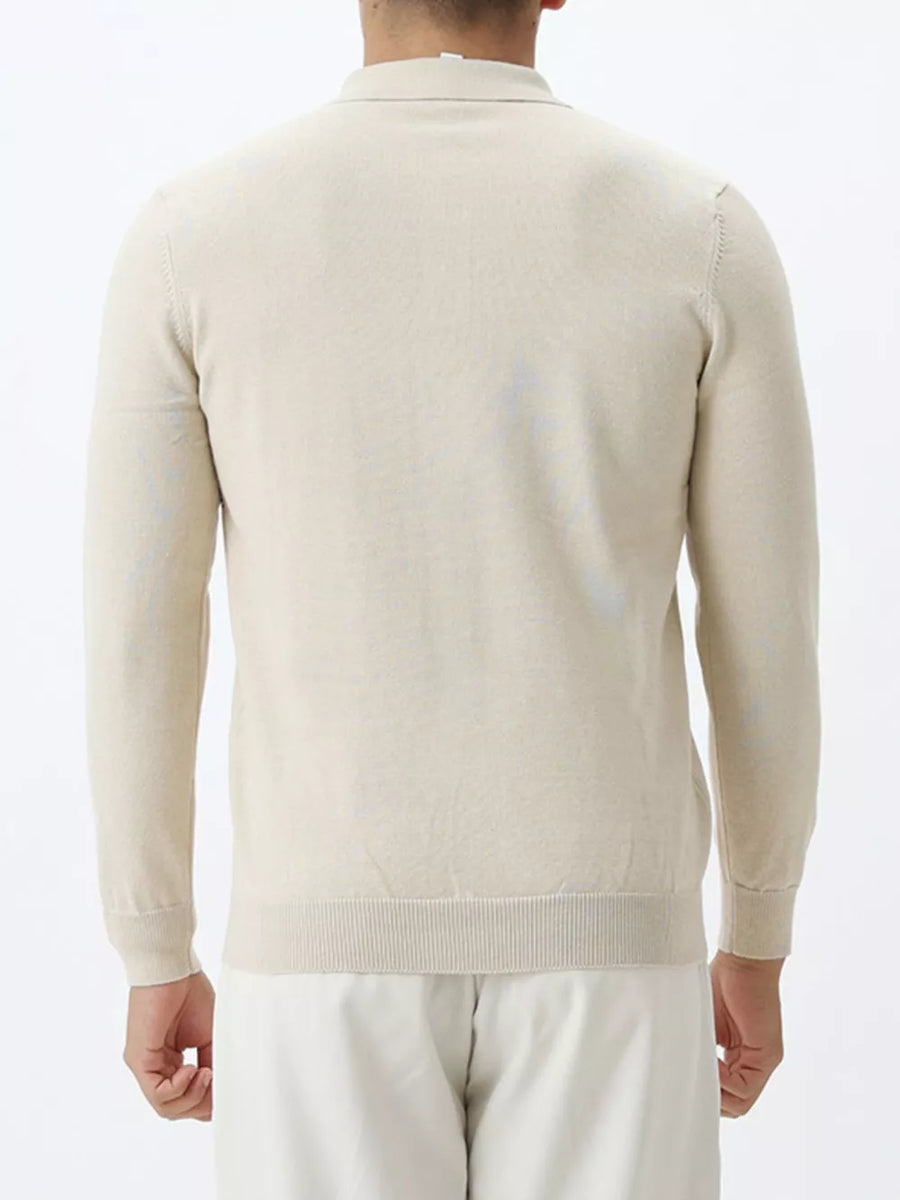 polo shirt featuring striped in Apricot with 45% Acrylic 37% Cotton 18% Nylon Care instructions: Machine wash cold texture
