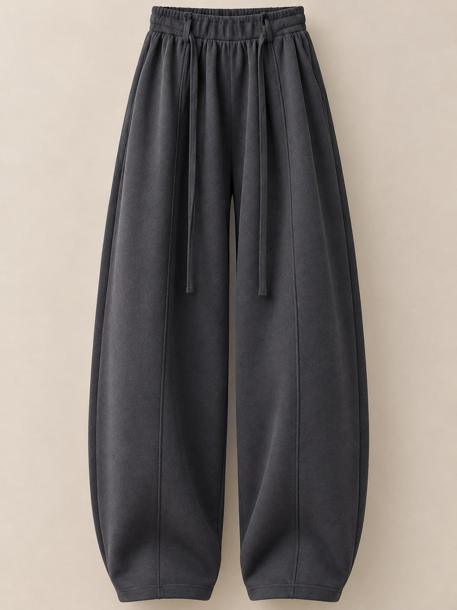 Cotton 50%&amp wide-leg pants in New Year Red-Tall with loose silhouette
