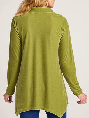 100% polyester Care instructions: Machine wash cold button-down shirt in Yellowish Green with relaxed silhouette