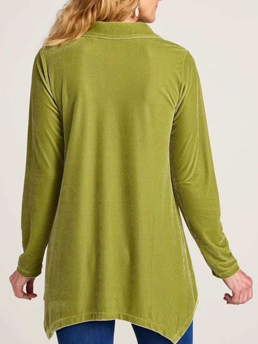 100% polyester Care instructions: Machine wash cold button-down shirt in Yellowish Green with relaxed silhouette