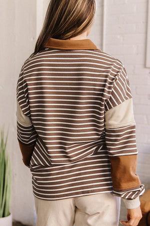 Knit Long-sleeve Top in Coffee Brown