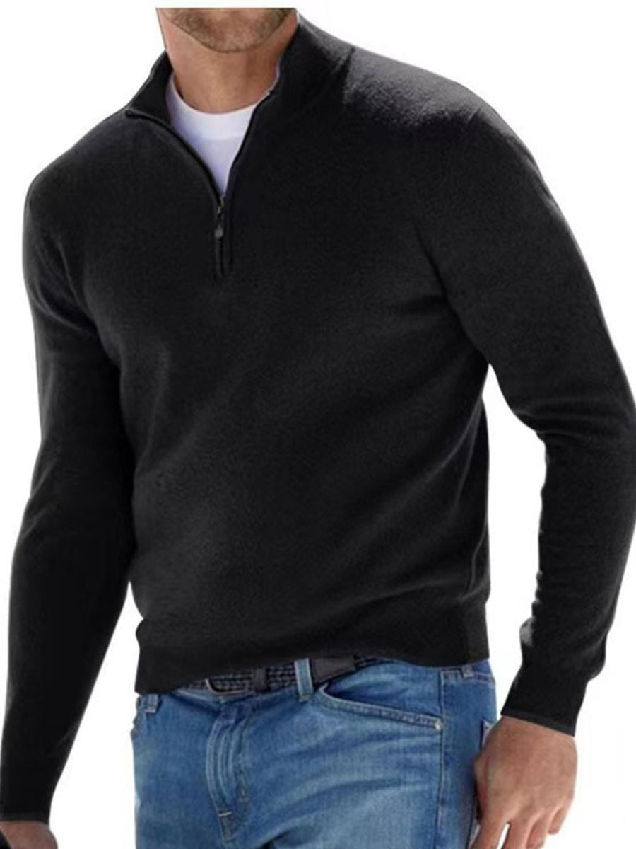 95%polyester,5%spandex Care instructions: Machine wash cold zip-up sweater in Dark Purple with regular silhouette