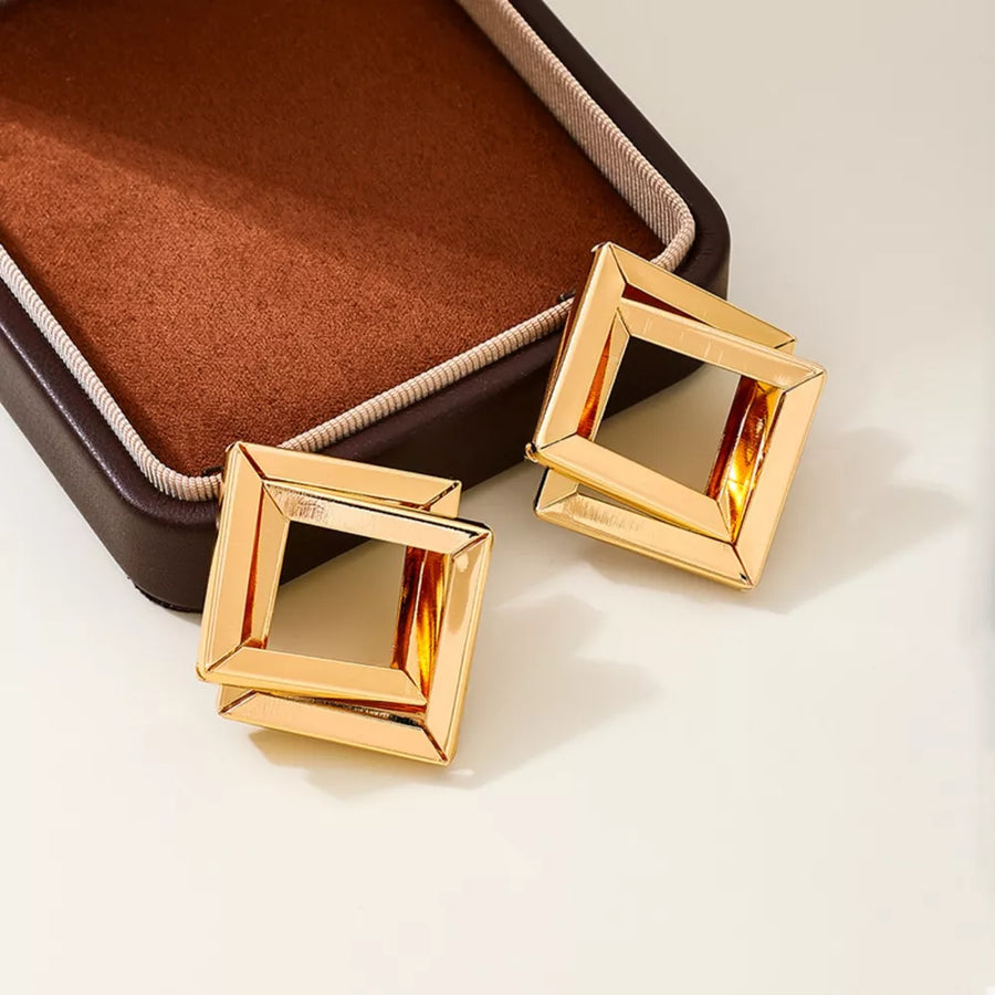 Gold earrings with 1.6 inches and stud