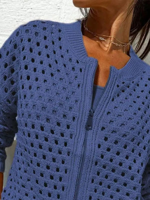 cardigan featuring openwork in D.brown with 100% polyester Care instructions: Machine wash cold texture