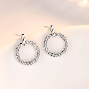 silver earrings with mini and post-back