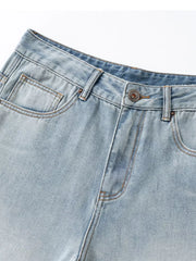 Blue with Men's Loose Fit Blue Jeans in Blue