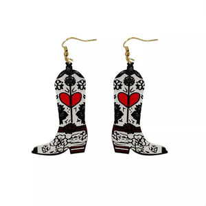 Red earrings with dangle and fish hook