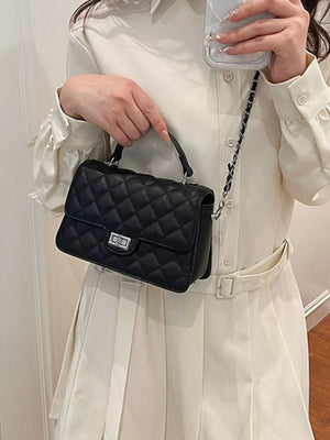 Quilted Chain Strap Crossbody Bag option 8