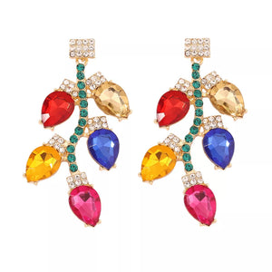 earrings in Color with novelty and rhinestone embellishment