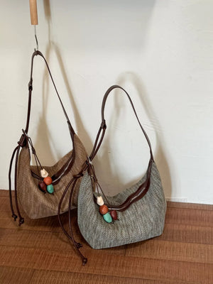 Polyester, knit fabric Imported Size &amp handbag in muted blue-gray with relaxed silhouette