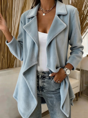cardigan in sky blue featuring plus-size and relaxed fit