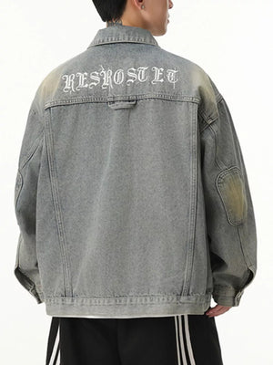 70% cotton, 28% polyester, 2% spandex Care instructions: Machine wash cold denim jacket in Gray with relaxed silhouette