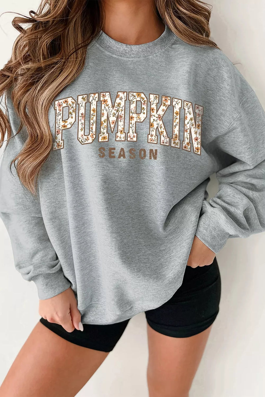Gray sweatshirt with hip-length and pullover