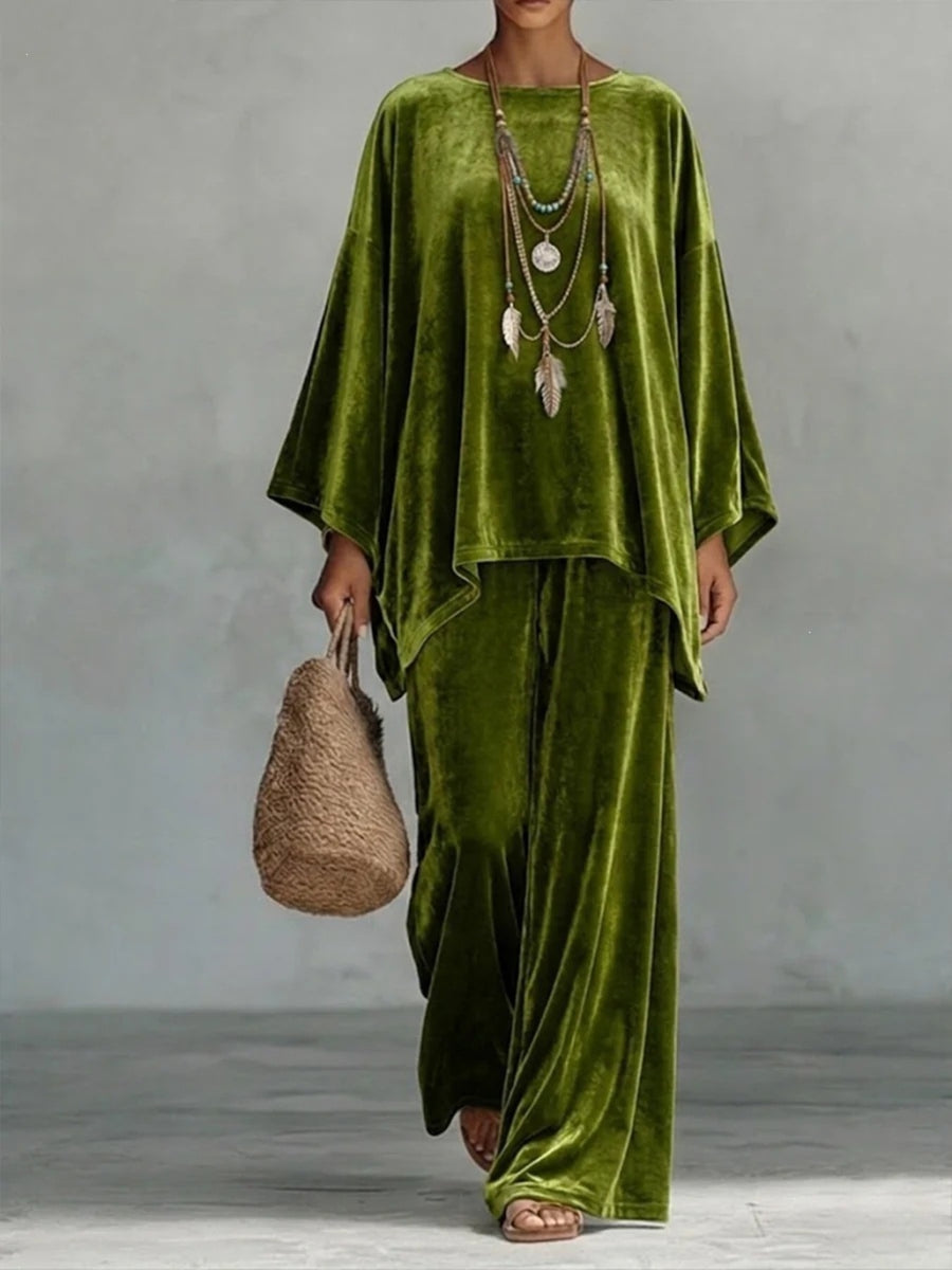 100% polyester Care instructions: Machine wash cold two-piece set in Olive with loose silhouette