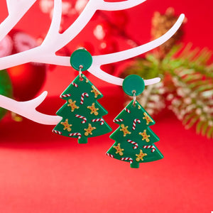 Acrylic Care instructions: 1 earrings in forest green with drop silhouette