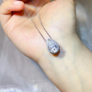 0.5 Carat Sterling Silver Moissanite Pendant Necklace in this colorway