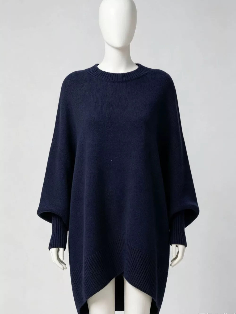 Oversized Batwing Sleeve Sweater in Brown with ribbed