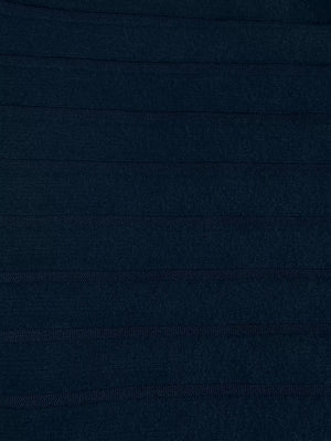 Blue Women's Ribbed Knit Hoodie Dress