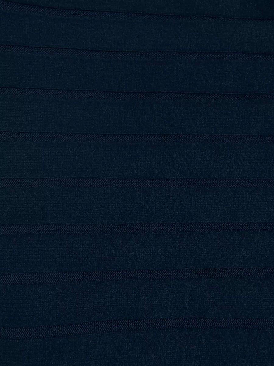 Blue Women's Ribbed Knit Hoodie Dress
