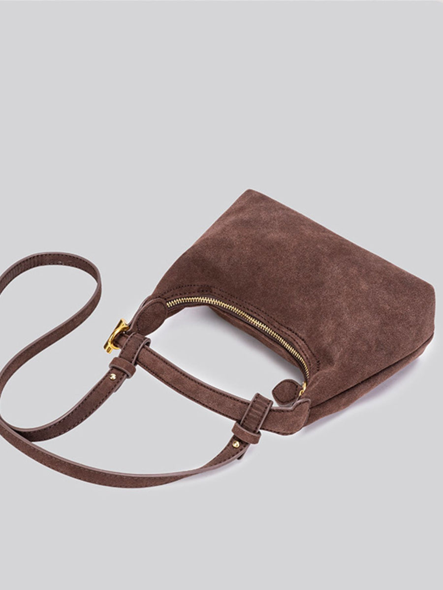 Brown with crossbody bag with top handle