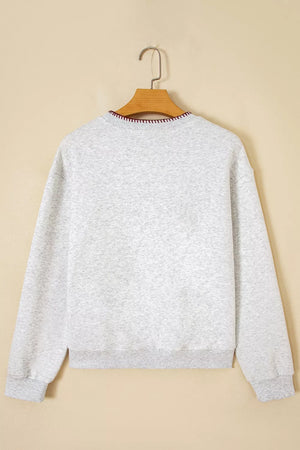 western sweatshirt in Light Gray with crew neck