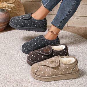 charcoal gray Suede,Rubber Imported Size &amp slippers with polka dot and hook-and-loop