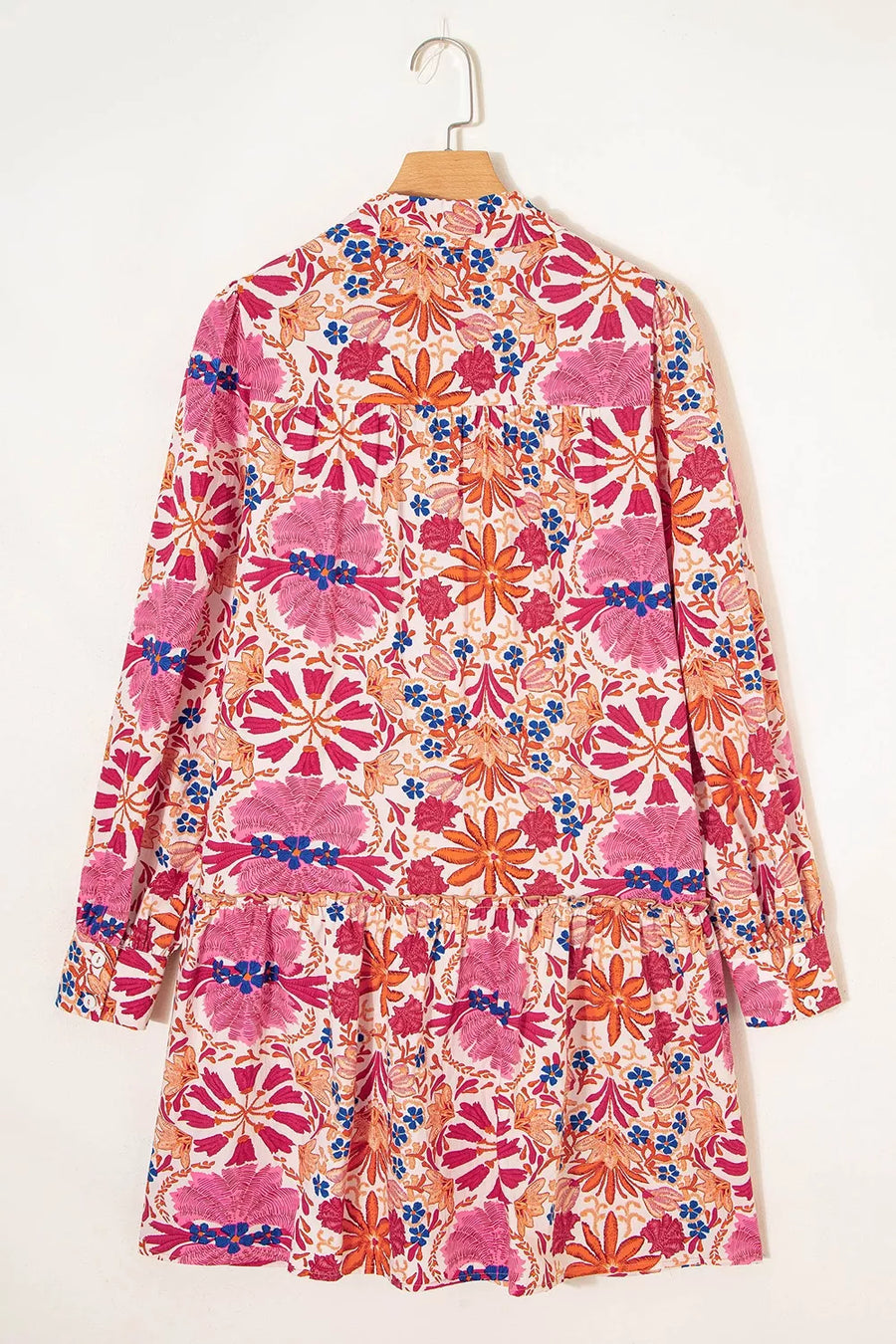 Fall Flower Print Long Sleeve Mini Dress option 9