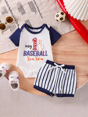 Children's My First Baseball Season Bodysuit Set option 7