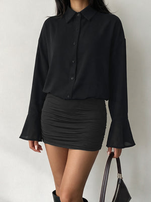 black shirt dress