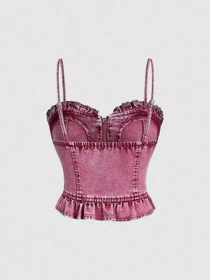 Y2K camisole in Blue with sweetheart