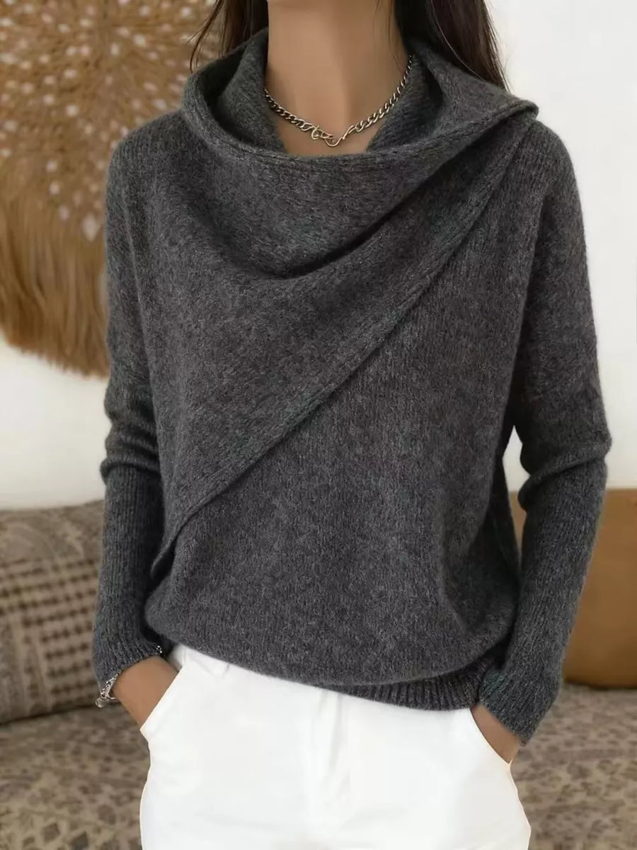 Sky Blue pullover sweater with hip-length and pullover