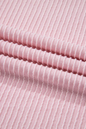 Blush Pink Ribbed Colorblock Lounge Set