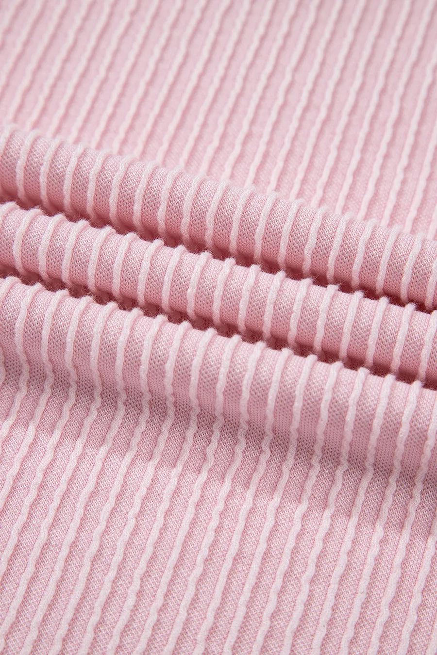 Blush Pink Ribbed Colorblock Lounge Set