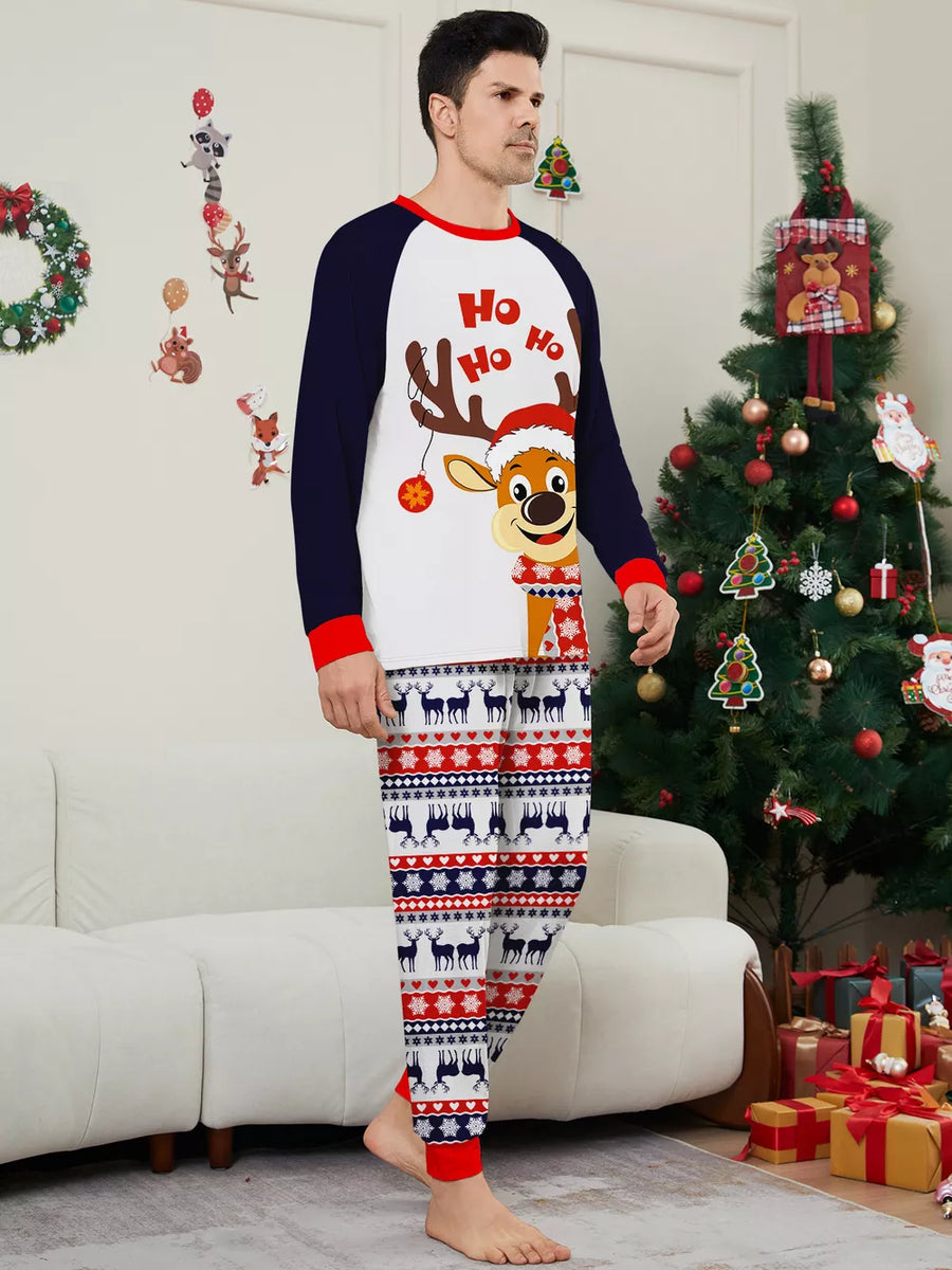 festive pajama set in Dad with crew neck