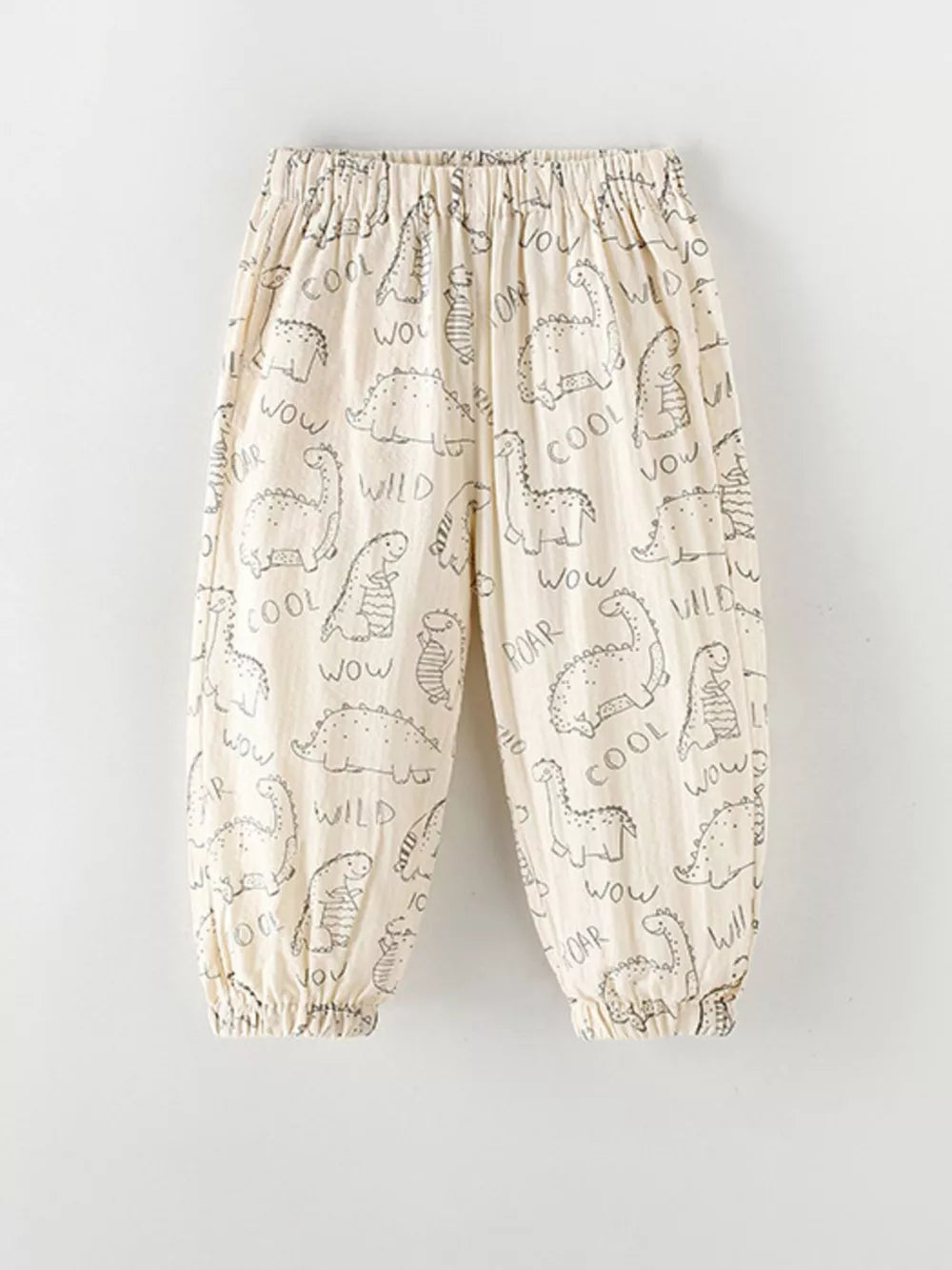 Children's Dinosaur Print Elastic Waist Pants in this colorway