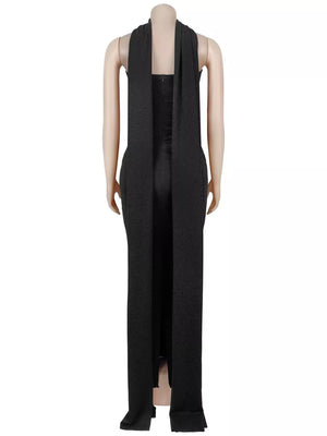 black maxi dress