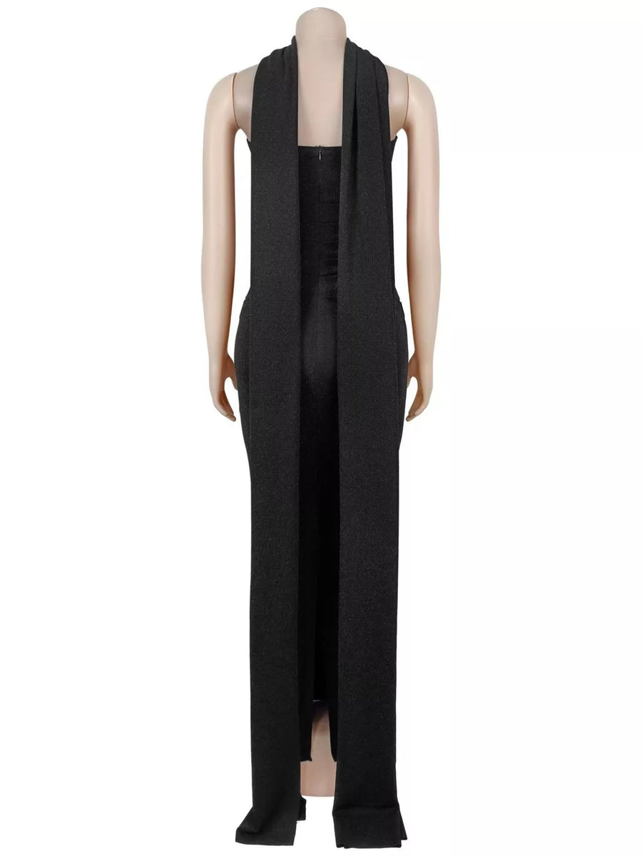 black maxi dress