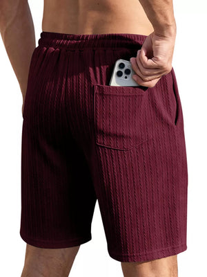 light gray athletic shorts with elastic waist and N/A